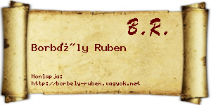 Borbély Ruben névjegykártya